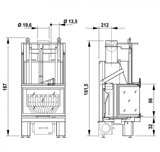 Топка ECOMONOBLOCCO 66 round 180C (Palazzetti)_2